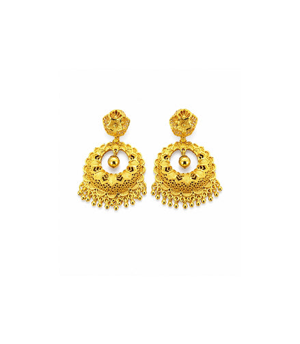 Gold Plated Filigree Statement Chandbali Earrings