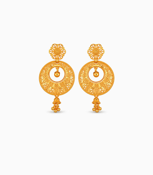 Gold Plated Opulent Chandbali Earrings