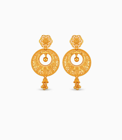 Gold Plated Opulent Chandbali Earrings