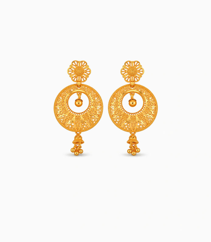 Gold Plated Opulent Chandbali Earrings