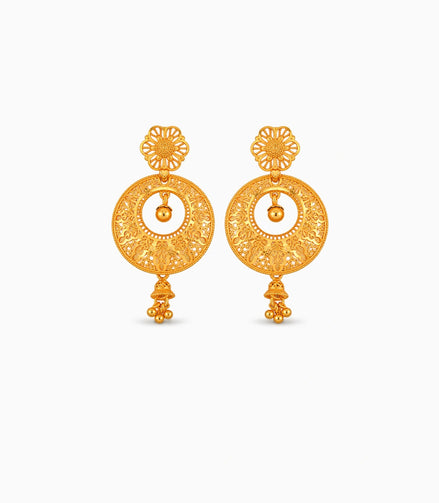 Gold Plated Opulent Chandbali Earrings