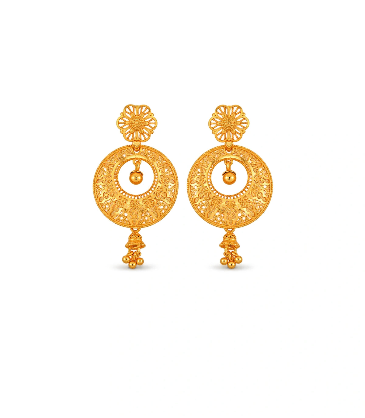 Gold Plated Opulent Chandbali Earrings