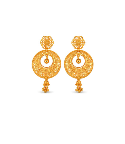 Gold Plated Opulent Chandbali Earrings