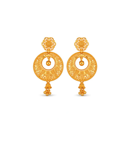 Gold Plated Opulent Chandbali Earrings