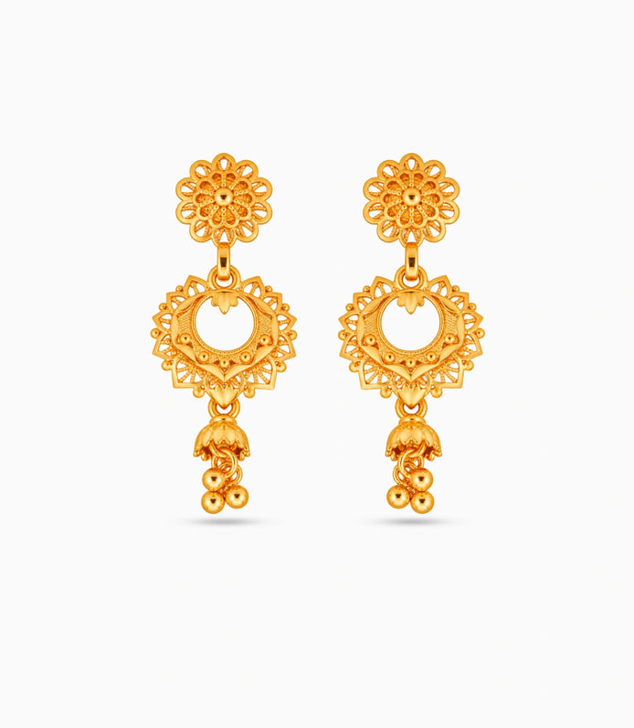 Gold Plated Authentic Classic Chandbali Earrings