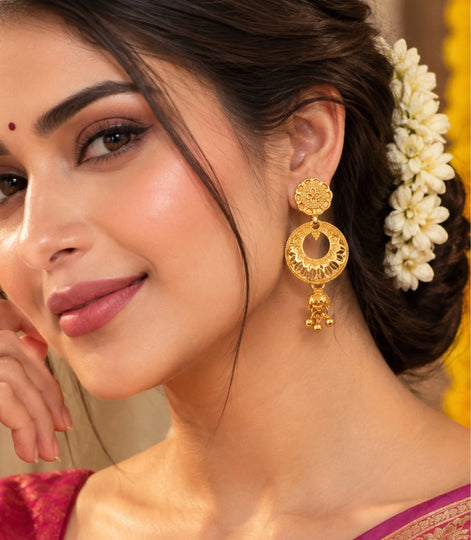 Gold Plated Elite Chandbali Earrings