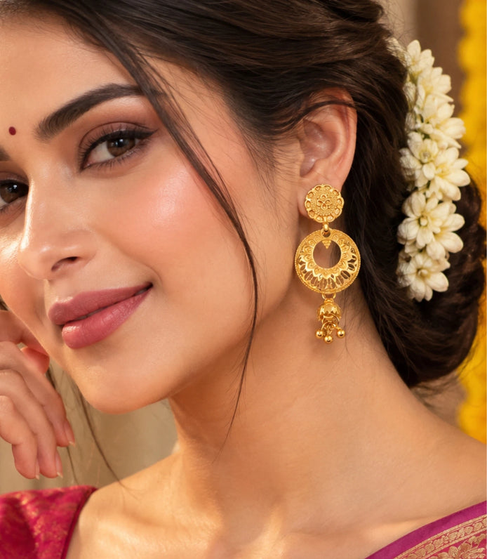 Gold Plated Elite Chandbali Earrings
