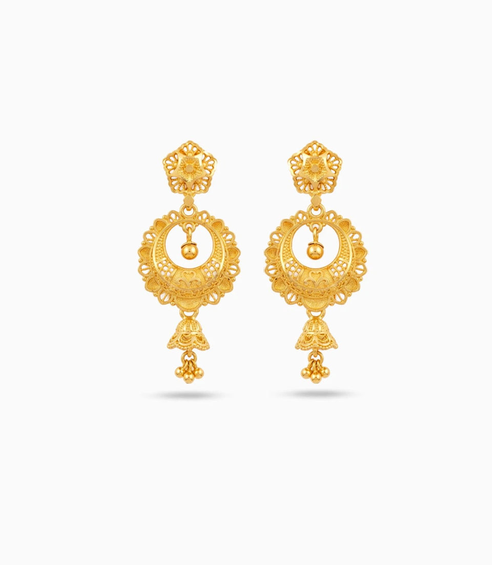 Gold Plated Traditional Chandbali Earrings