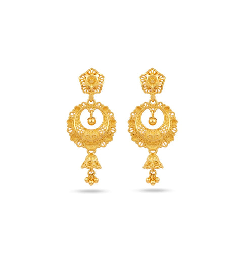Gold Plated Traditional Chandbali Earrings