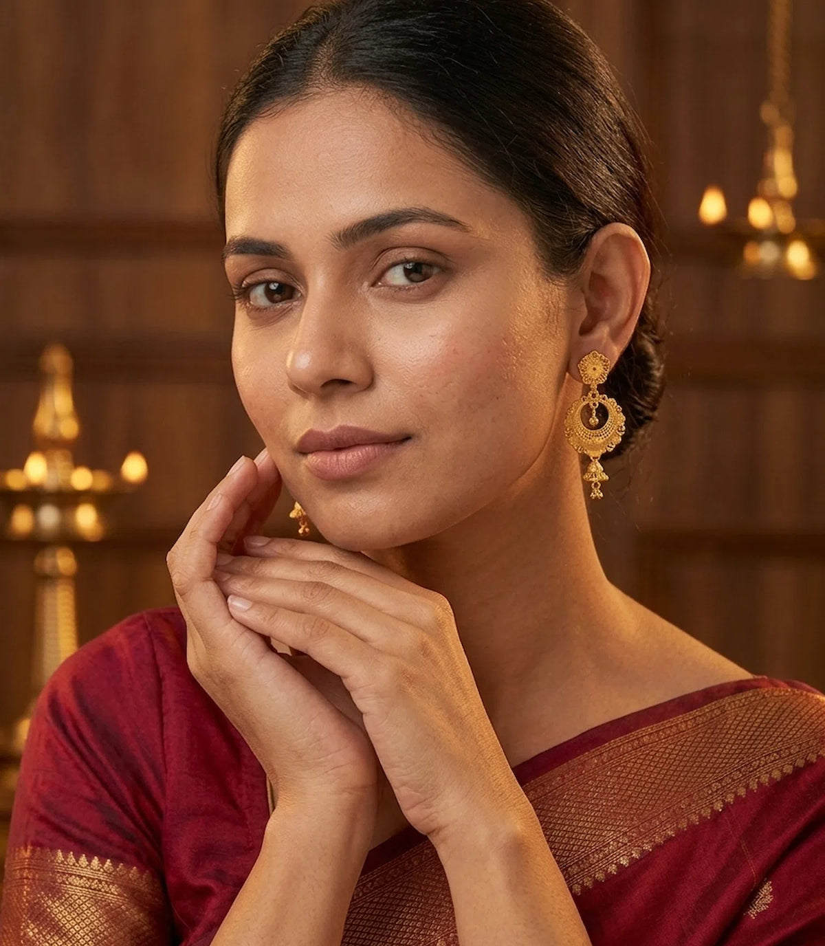 Gold Plated Traditional Chandbali Earrings