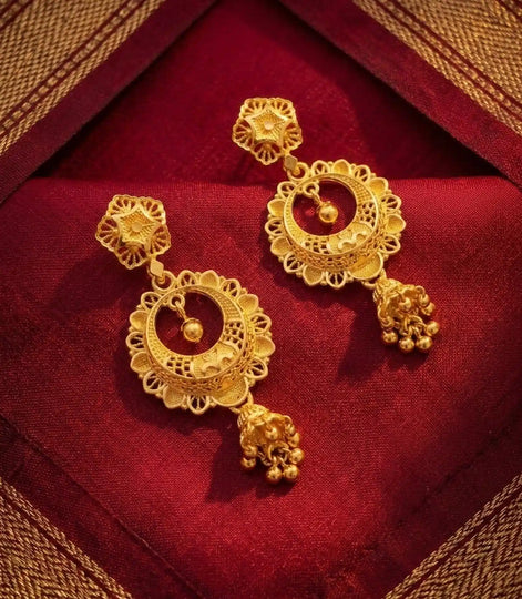Gold Plated Traditional Chandbali Earrings