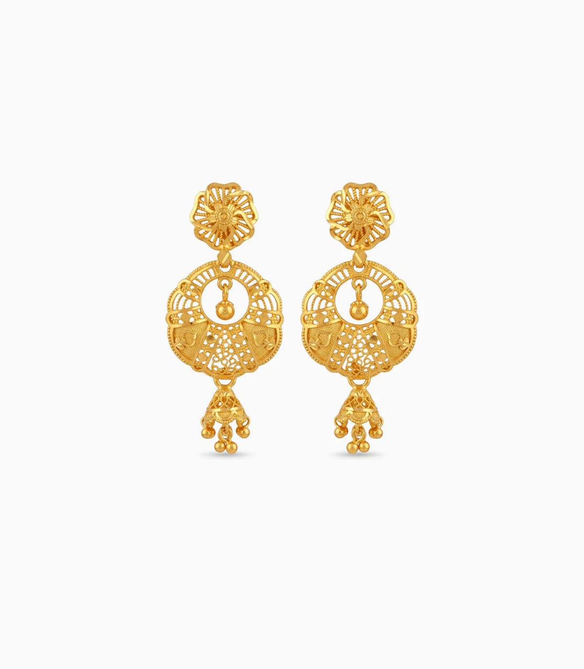 Gold Plated Artistic Chandbali Earrings