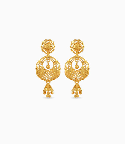 Gold Plated Artistic Chandbali Earrings