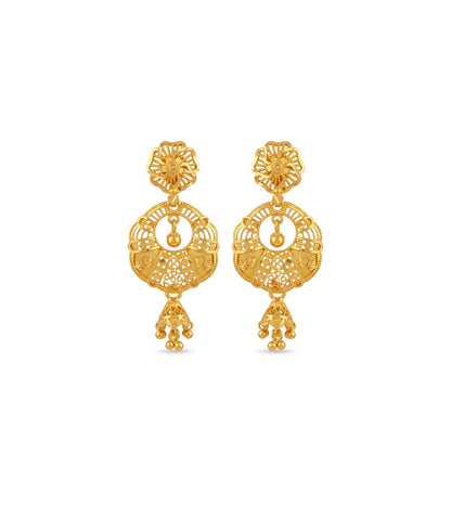 Gold Plated Artistic Chandbali Earrings