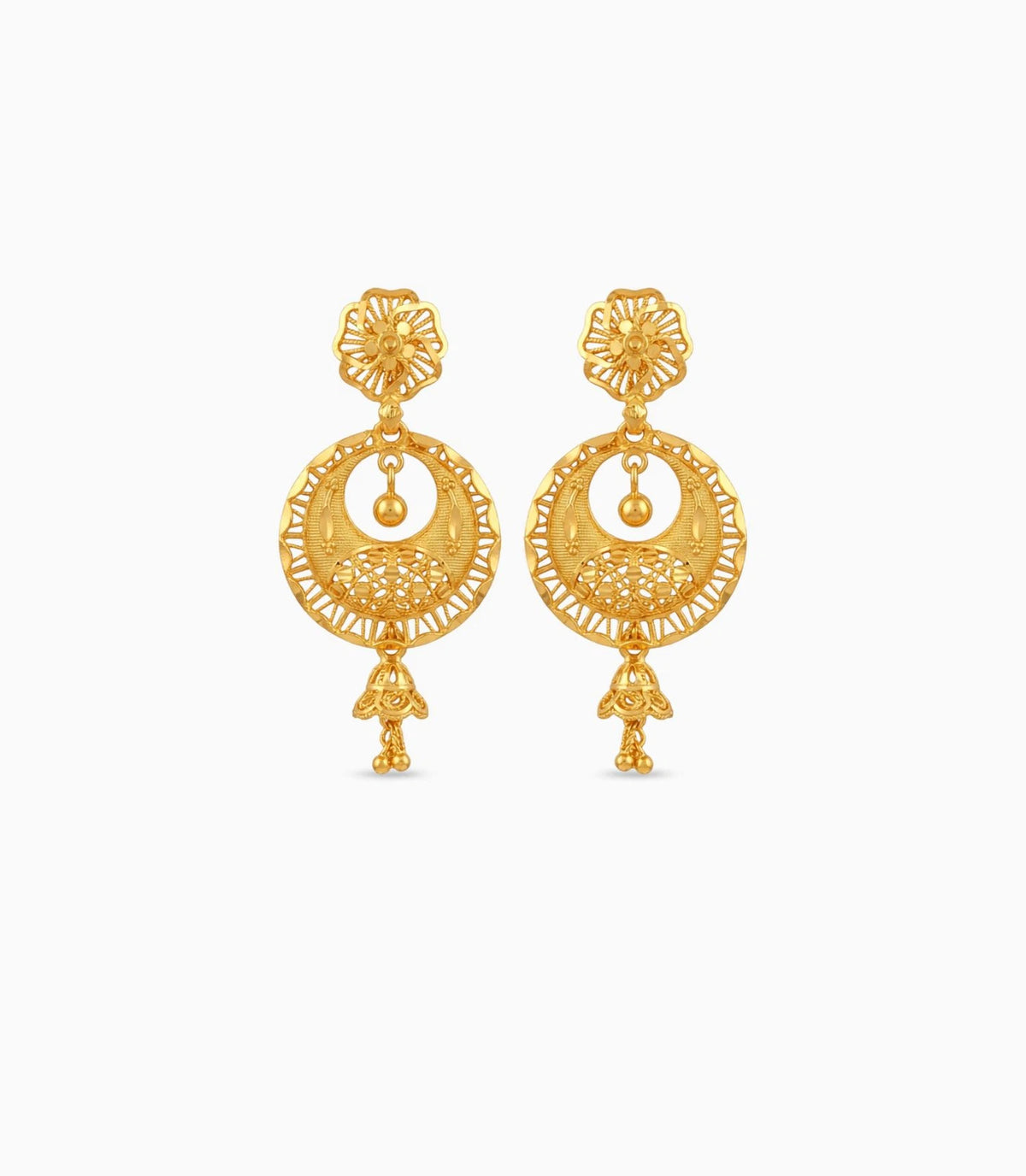 Gold Plated Intricate Chandbali Earrings