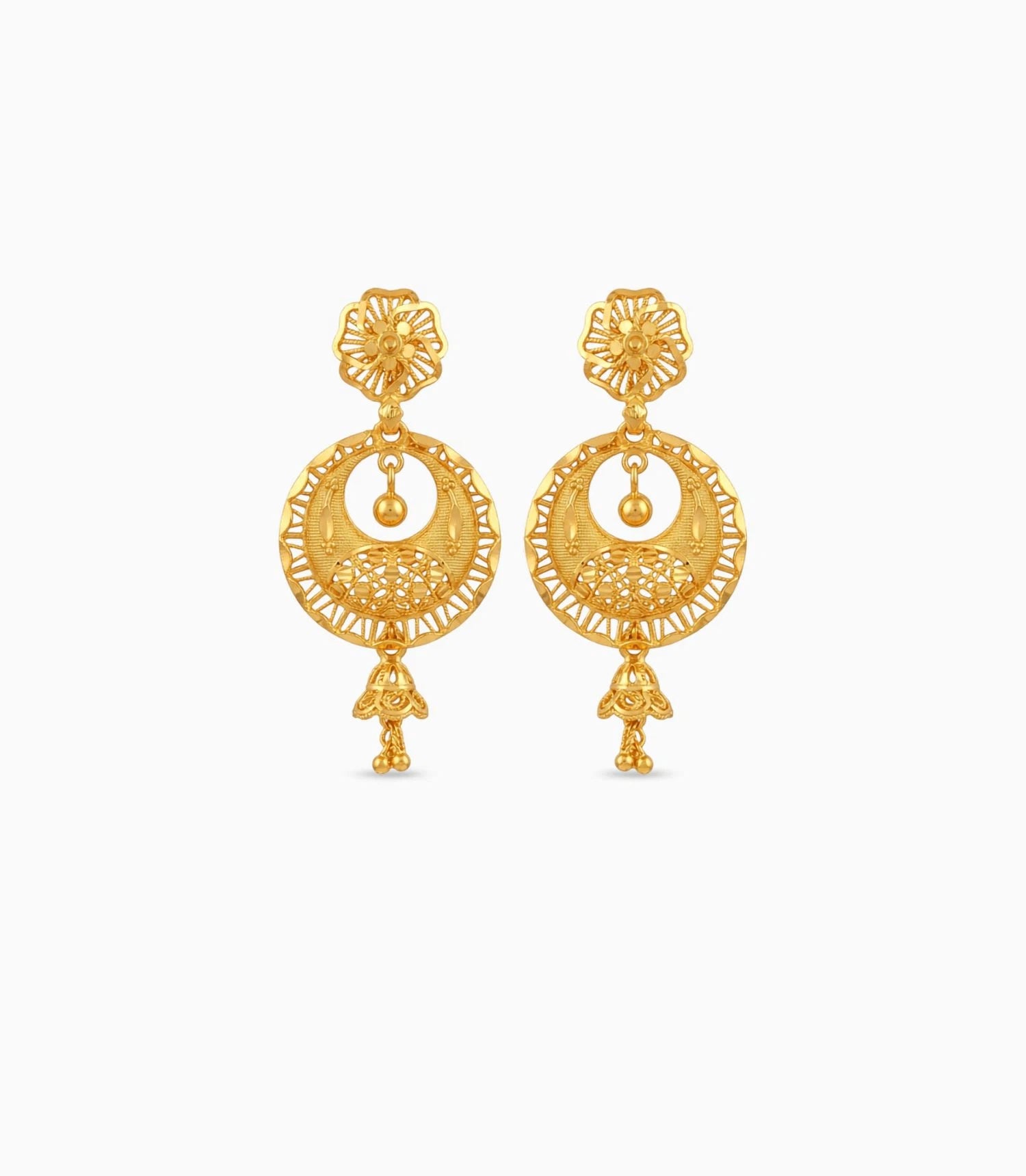 Gold Plated Intricate Chandbali Earrings