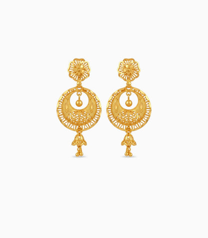 Gold Plated Intricate Chandbali Earrings