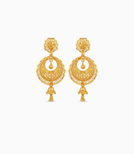 Gold Plated Intricate Chandbali Earrings