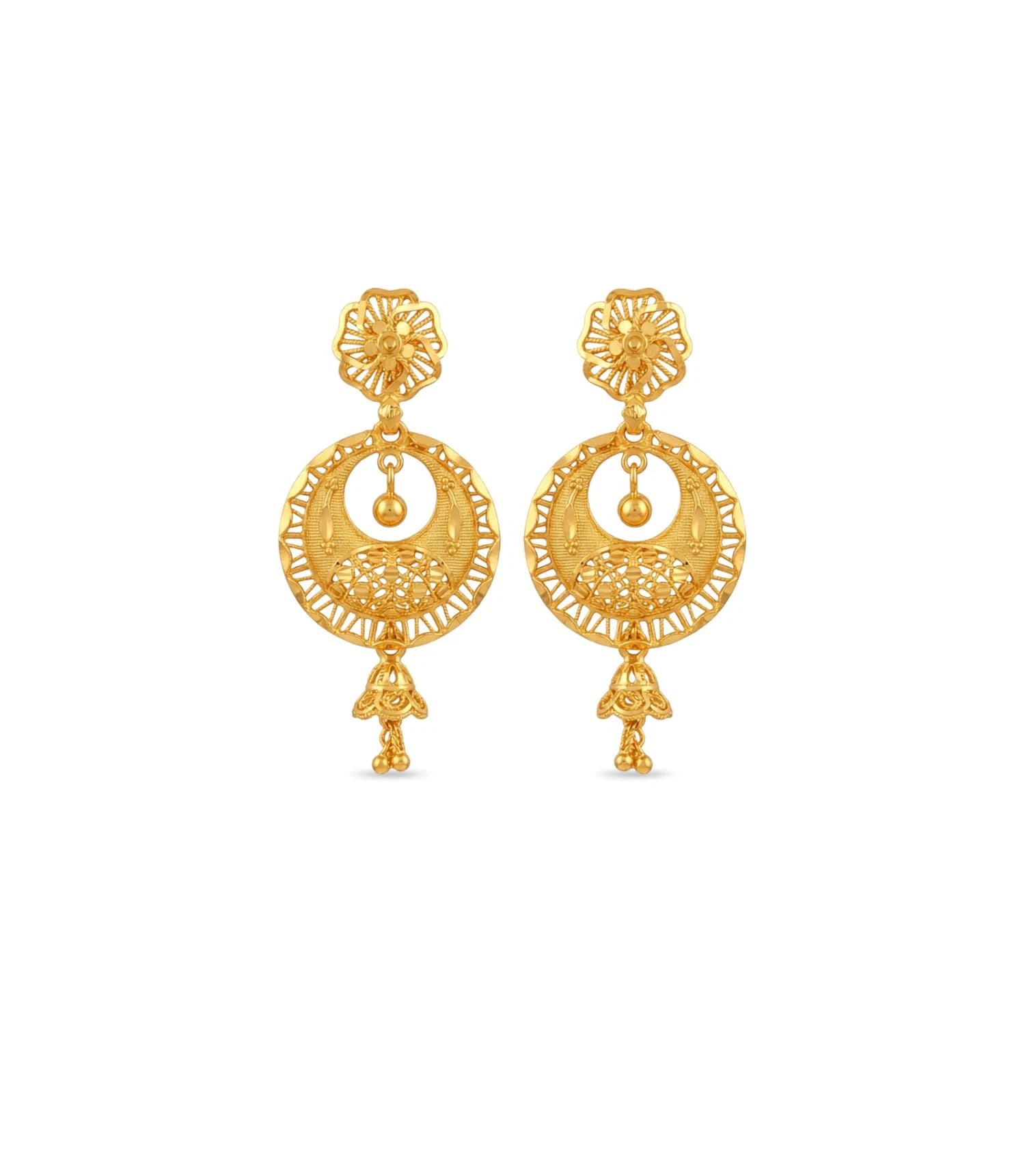 Gold Plated Intricate Chandbali Earrings