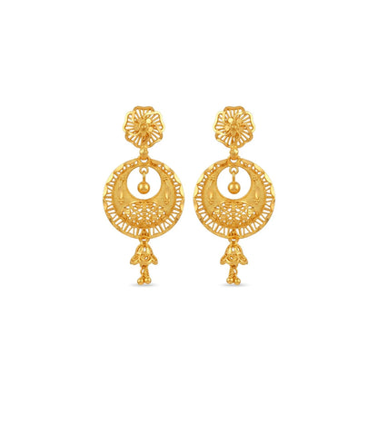 Gold Plated Intricate Chandbali Earrings