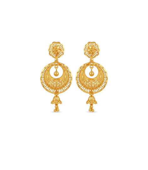 Gold Plated Intricate Chandbali Earrings