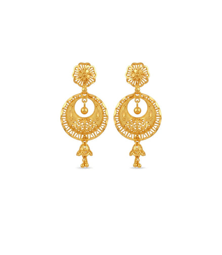 Gold Plated Intricate Chandbali Earrings