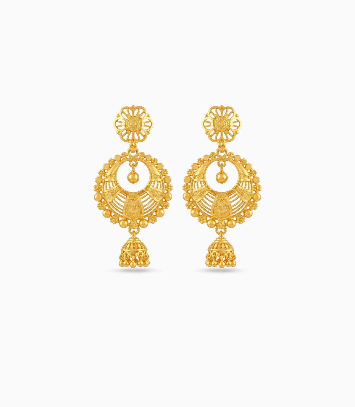 Gold Plated Glamorous Chandbali Earrings