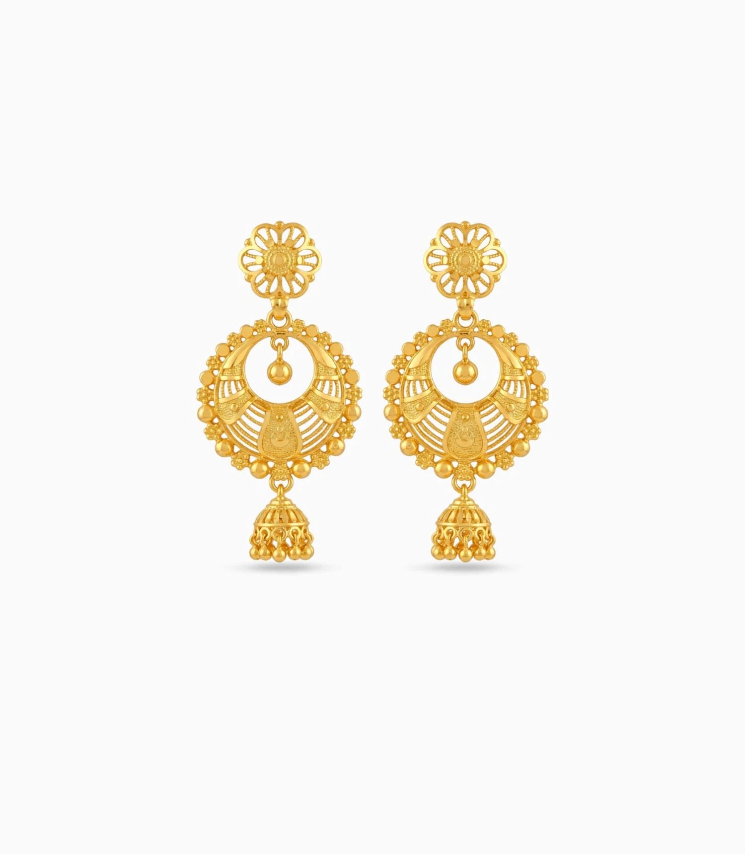 Gold Plated Glamorous Chandbali Earrings