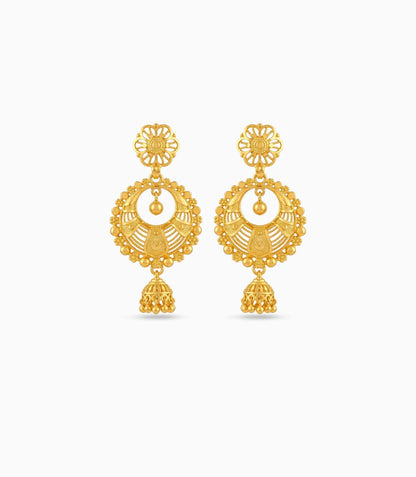 Gold Plated Glamorous Chandbali Earrings