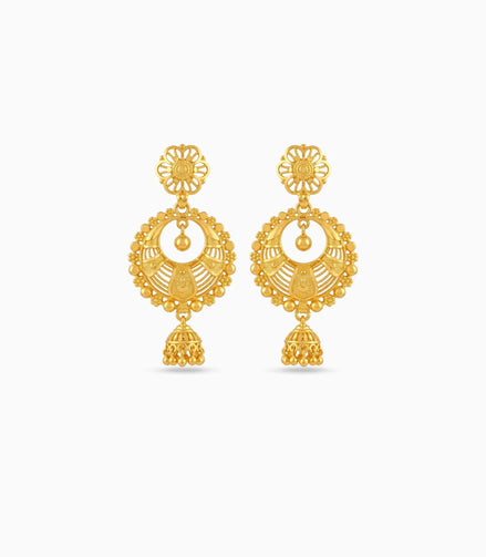 Gold Plated Glamorous Chandbali Earrings