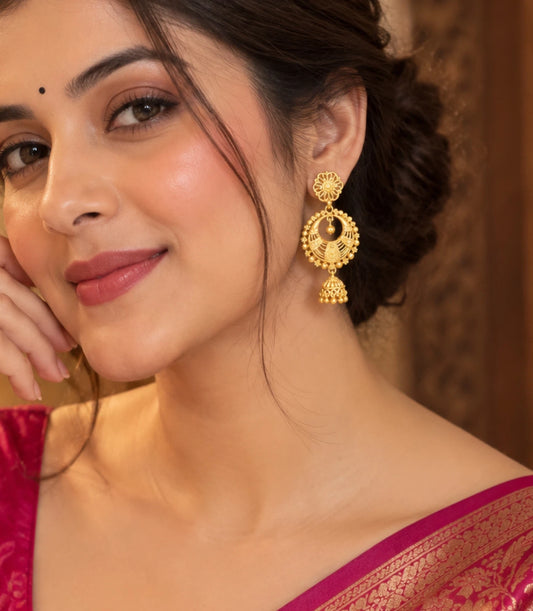 Gold Plated Glamorous Chandbali Earrings