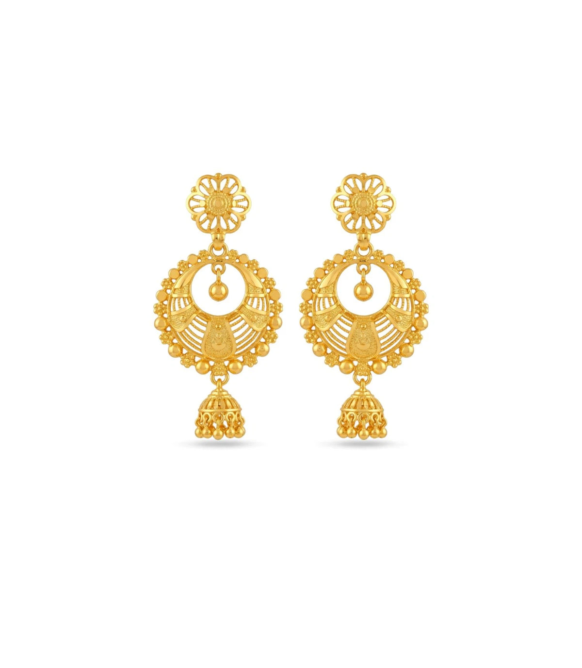 Gold Plated Glamorous Chandbali Earrings