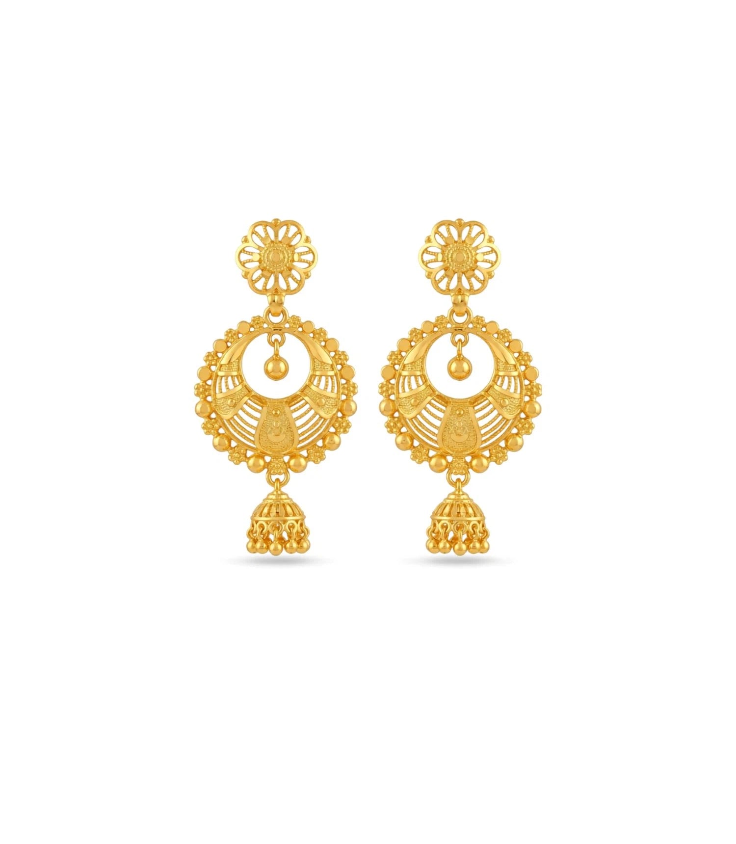 Gold Plated Glamorous Chandbali Earrings