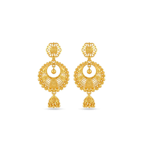Gold Plated Glamorous Chandbali Earrings