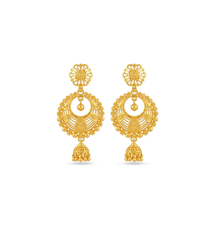 Gold Plated Glamorous Chandbali Earrings