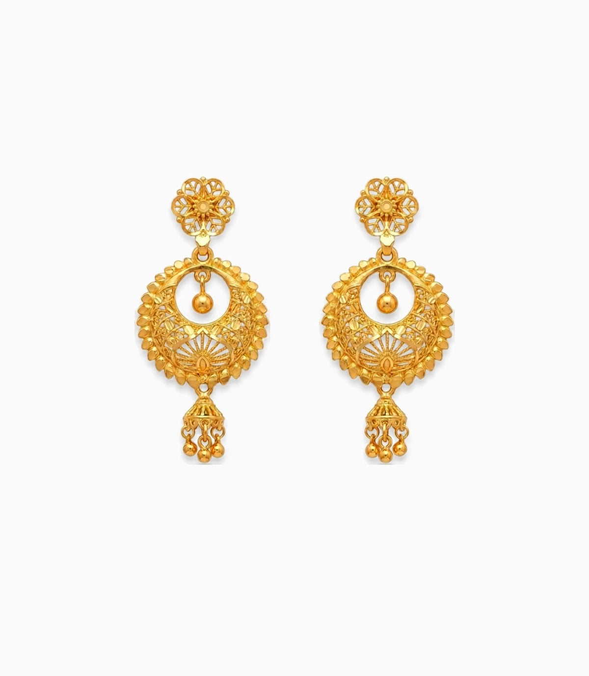 Gold Plated Distinctive Chandbali Earrings