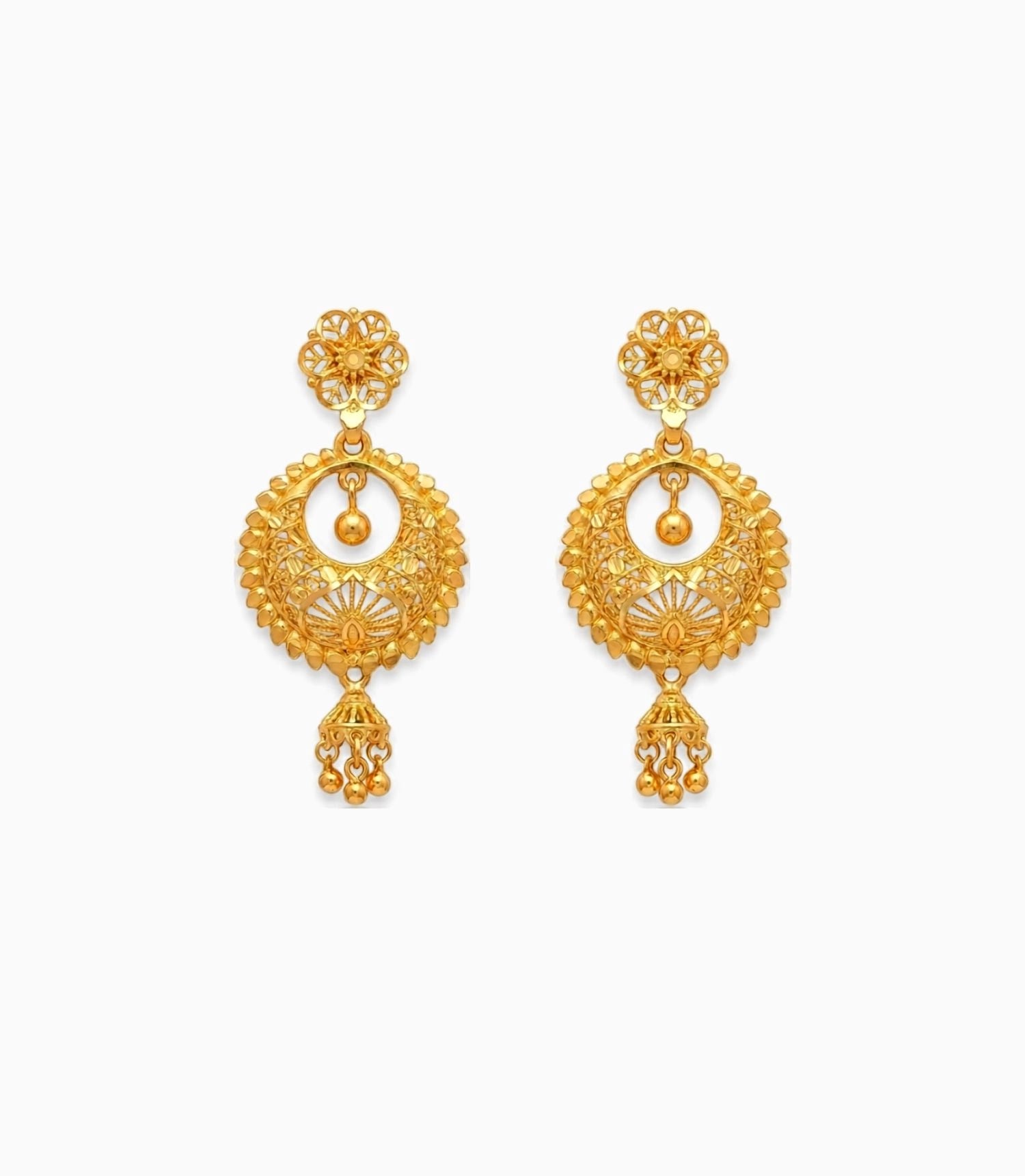 Gold Plated Distinctive Chandbali Earrings