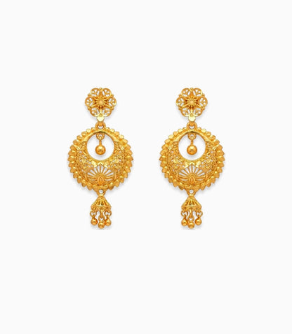 Gold Plated Distinctive Chandbali Earrings