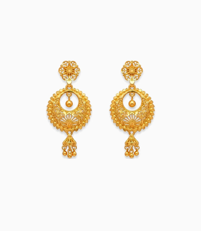 Gold Plated Distinctive Chandbali Earrings