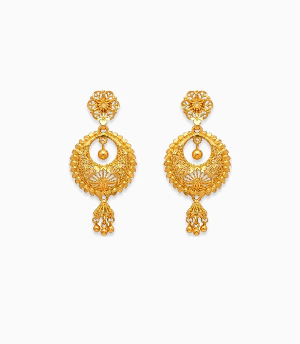 Gold Plated Distinctive Chandbali Earrings