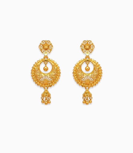 Gold Plated Distinctive Chandbali Earrings