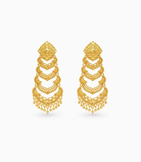 Gold Plated Traditional Dangler Earrings