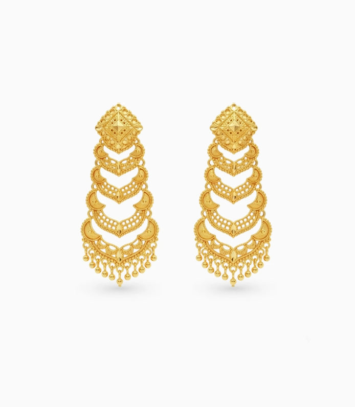 Gold Plated Traditional Dangler Earrings