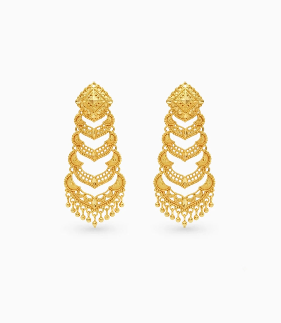 Gold Plated Traditional Dangler Earrings