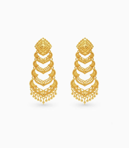 Gold Plated Traditional Dangler Earrings