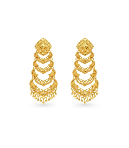 Gold Plated Traditional Dangler Earrings