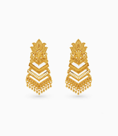 Gold Plated Statement Dangler Earrings