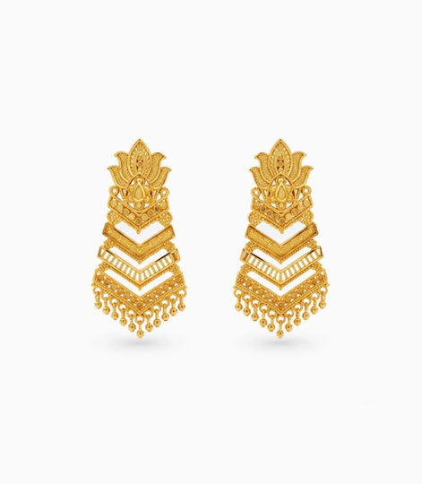 Gold Plated Statement Dangler Earrings