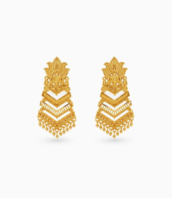 Gold Plated Statement Dangler Earrings