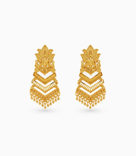 Gold Plated Statement Dangler Earrings